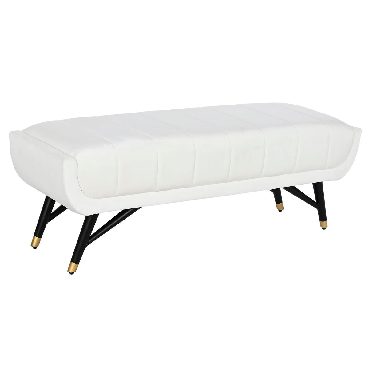 Bench Home ESPRIT White Black 120 x 40 x 42 cm