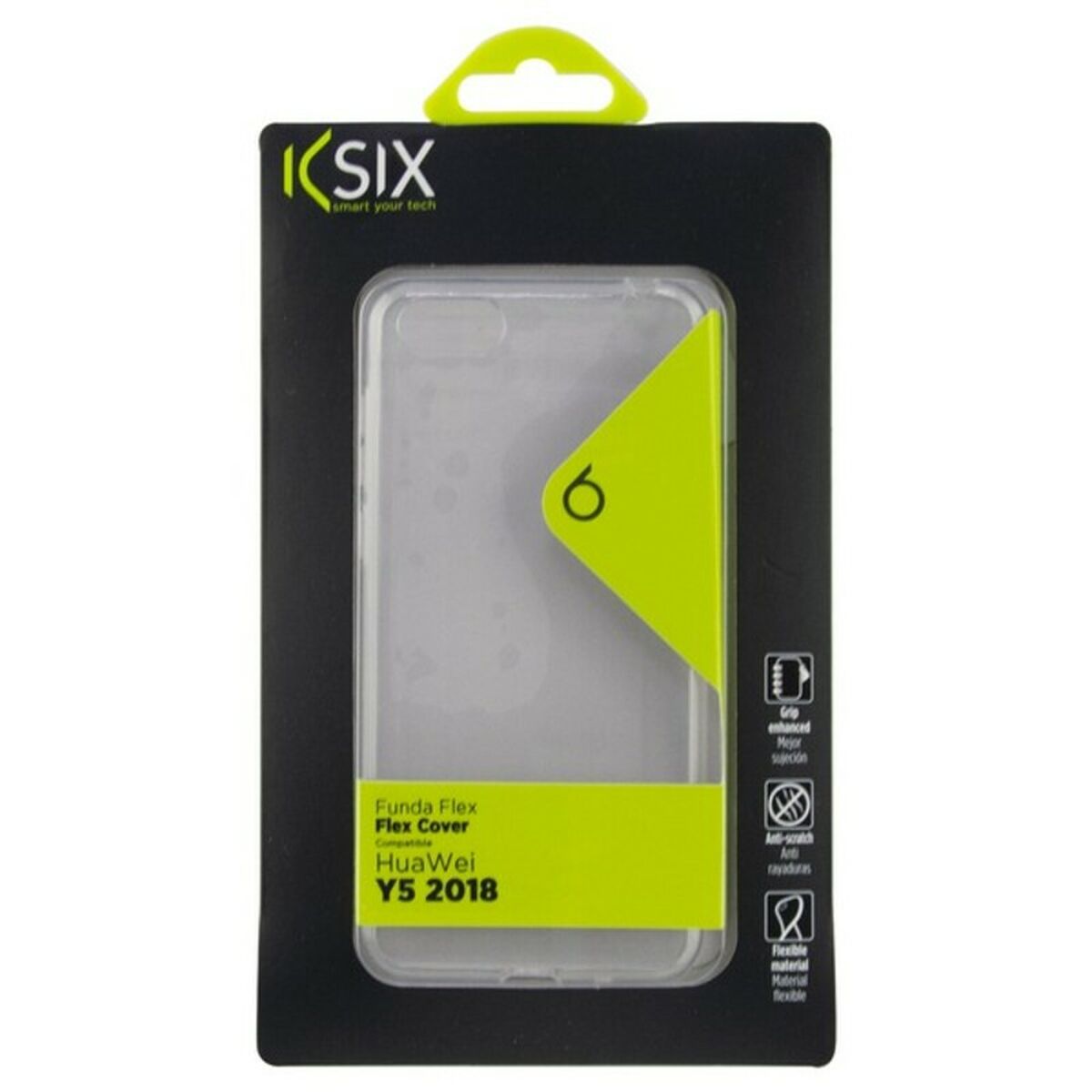 Custodia per Cellulare Huawei Dura Y5 2018 KSIX Flex Trasparente