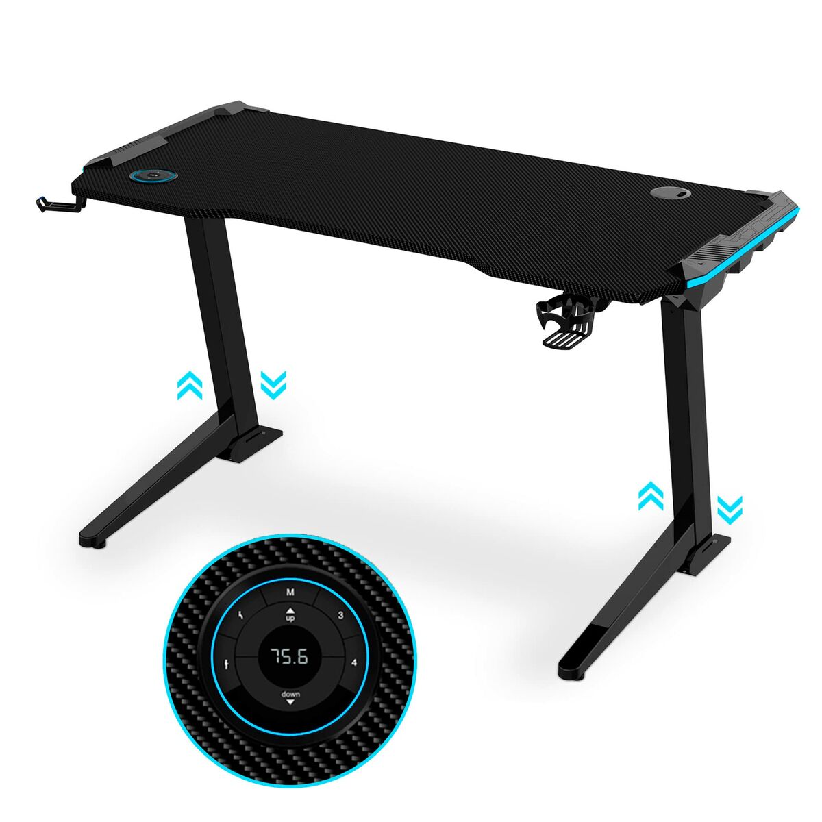 Bureau Loctek Noir Bois (125 X 60 X 1,8 CM )