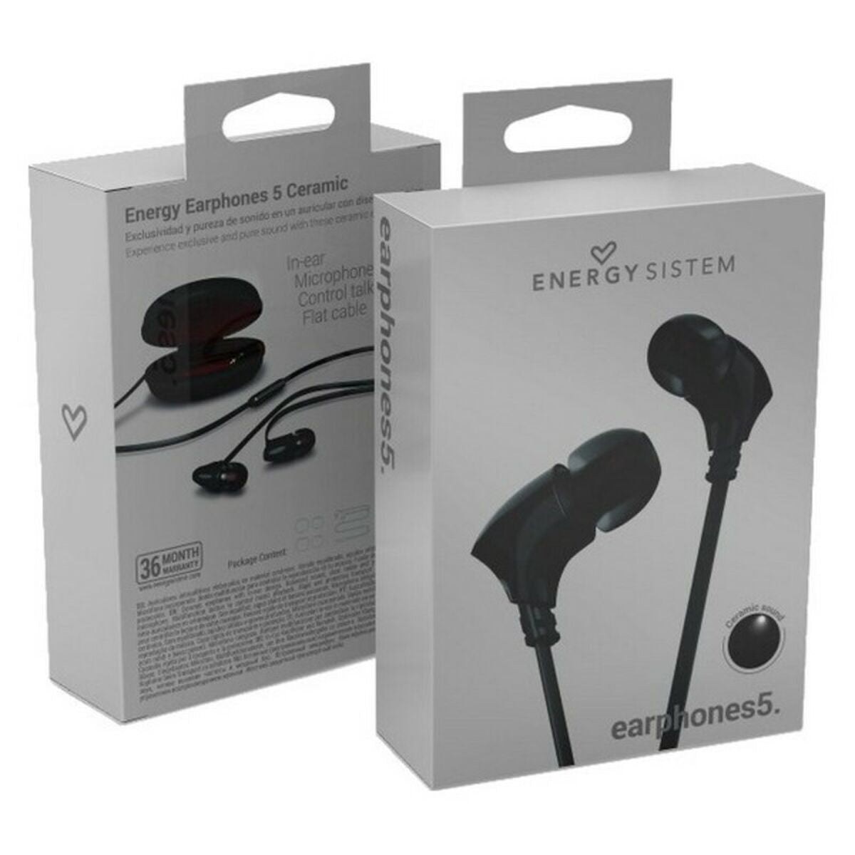 Casque bouton Energy Sistem 5 Ceramic Noir (1 Unités)