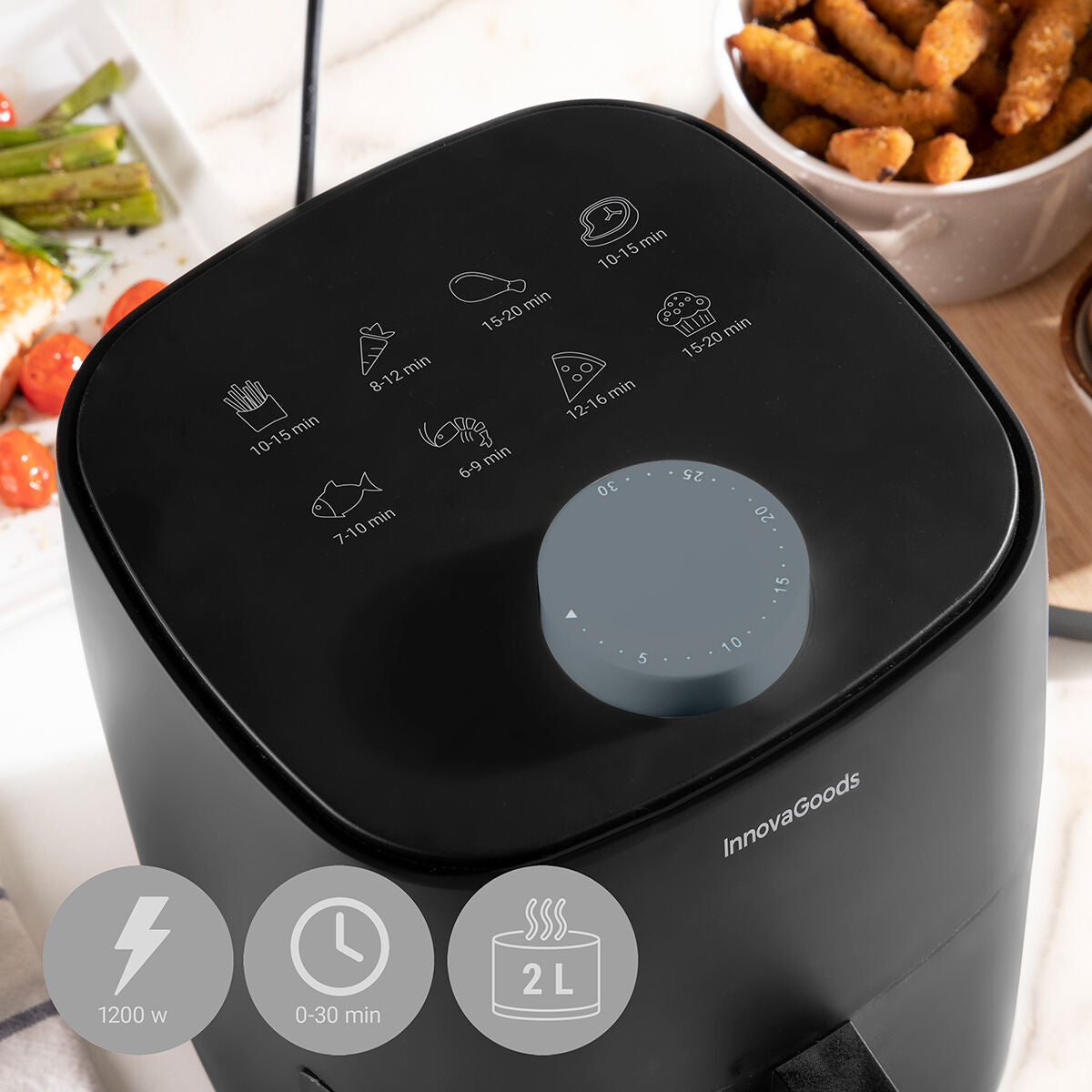 No-Oil Fryer InnovaGoods Black 2 L 1200 W (Refurbished C)