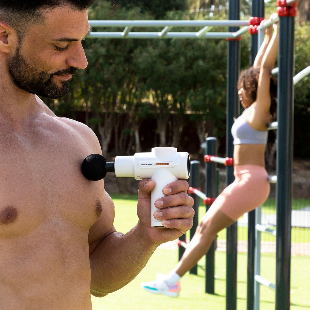 Pistola per Massaggio Muscolare a Freddo e Caldo Hokgun InnovaGoods Bianco/Nero (Ricondizionati B)