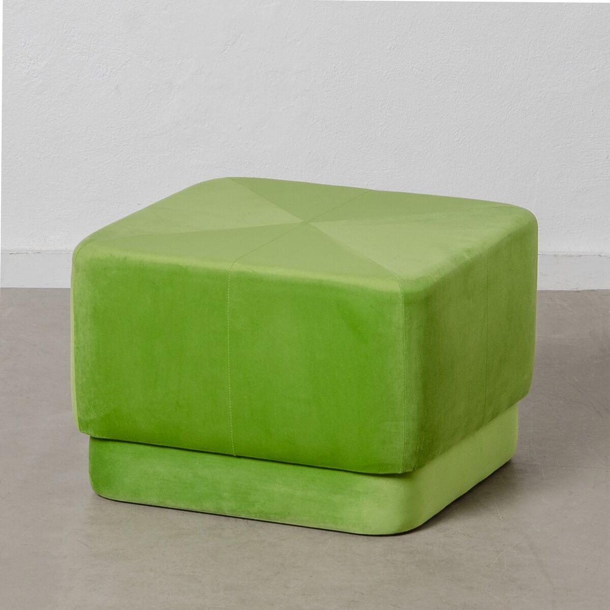 Puff Tessuto Sintetico Legno Verde 60 x 60 x 40 cm