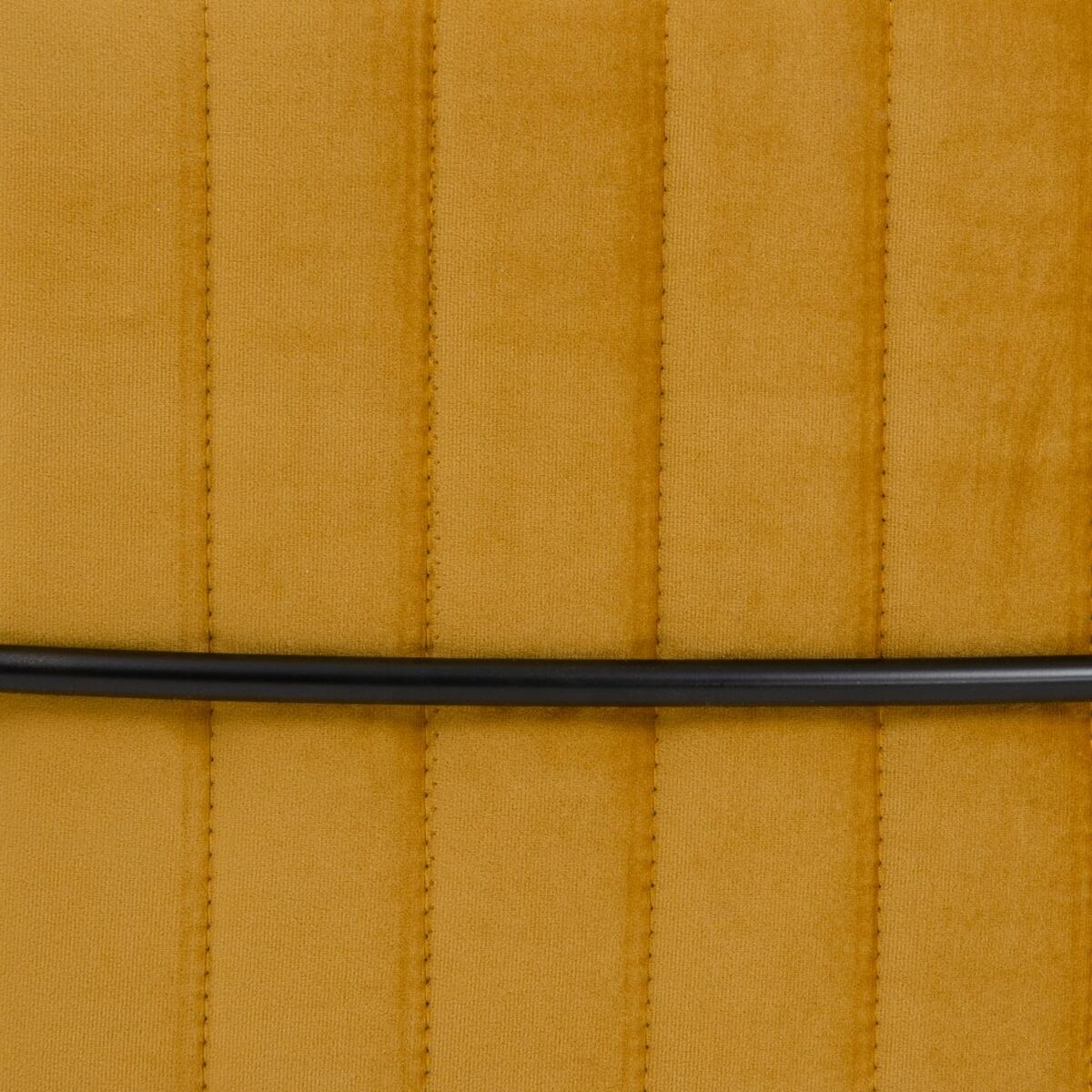 Puff 80 x 80 x 46 cm Tessuto Sintetico Metallo Ocra