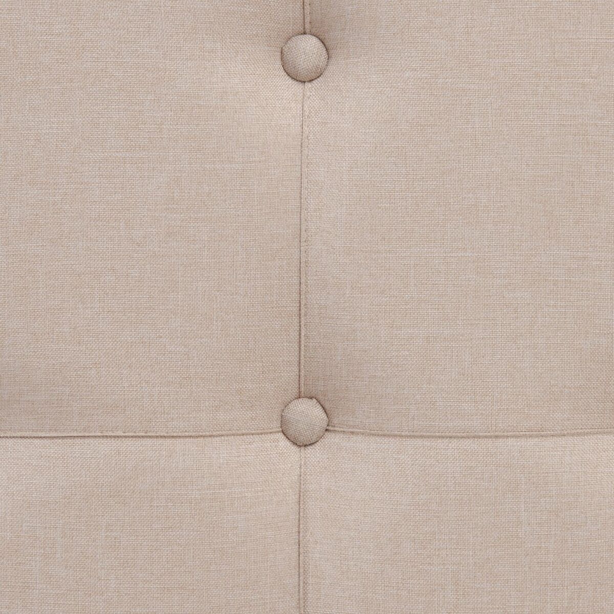 Puff 63 x 63 x 41 cm Tessuto Sintetico Beige Metallo