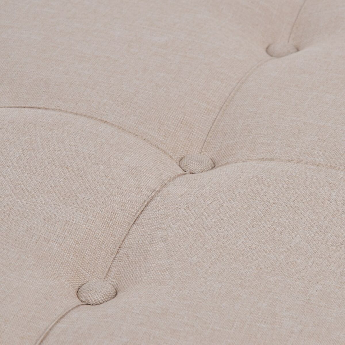 Puff 63 x 63 x 41 cm Tessuto Sintetico Beige Metallo