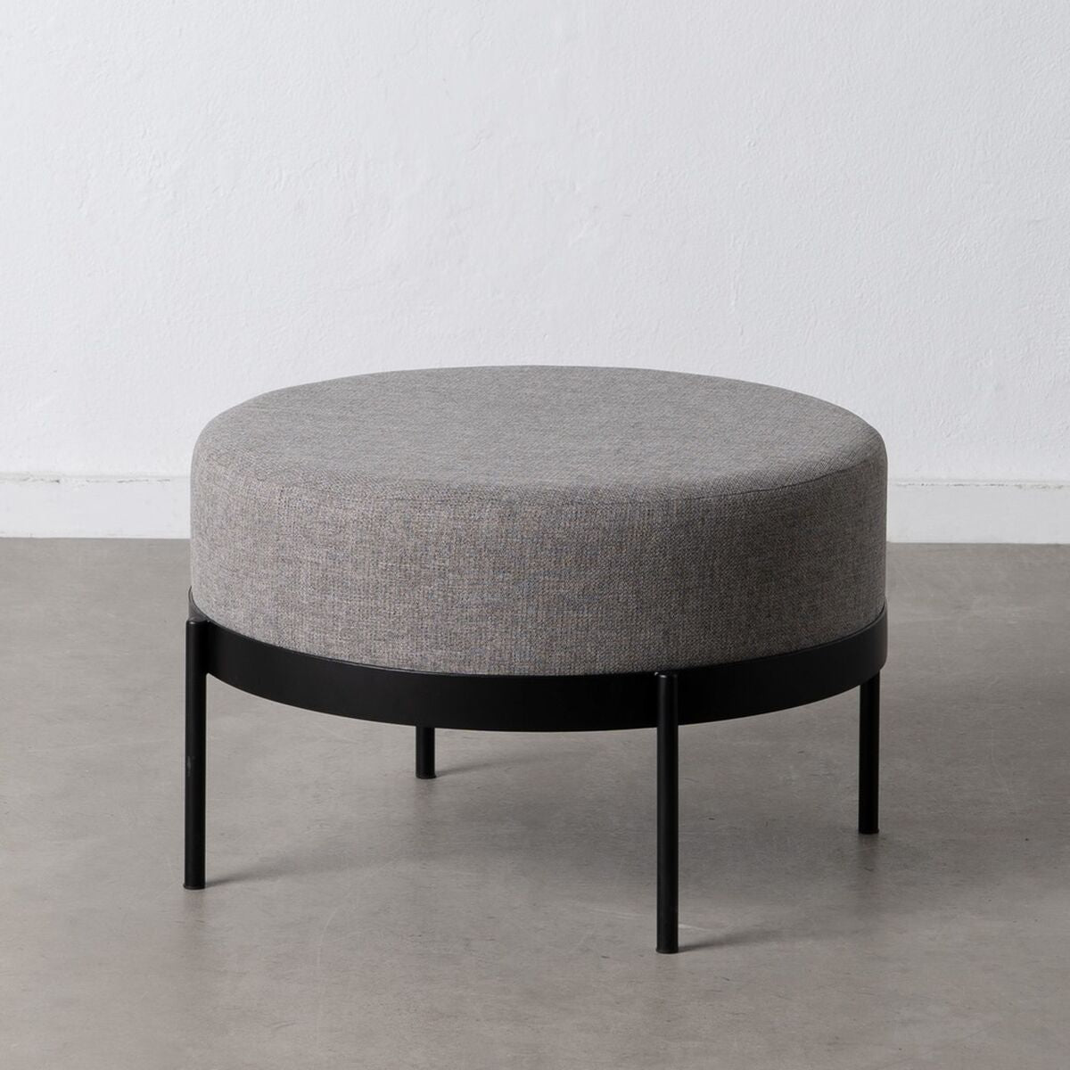 Pouf 65 x 65 x 40 cm Tissu Synthétique Gris Métal