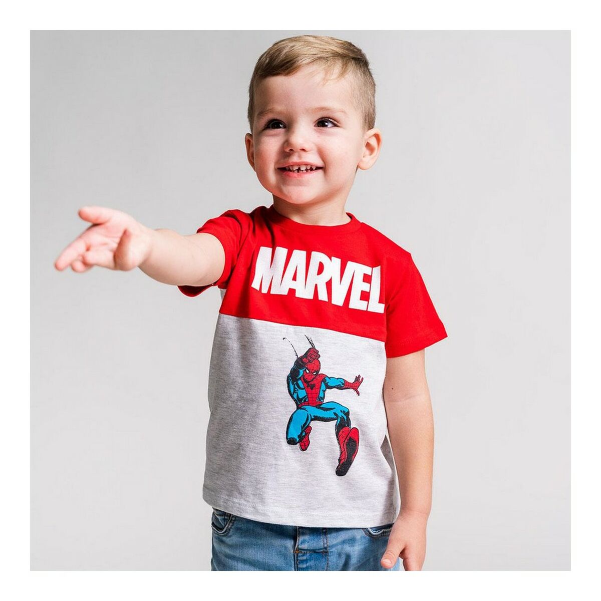 Child's Short Sleeve T-Shirt Marvel 2 Units Grey