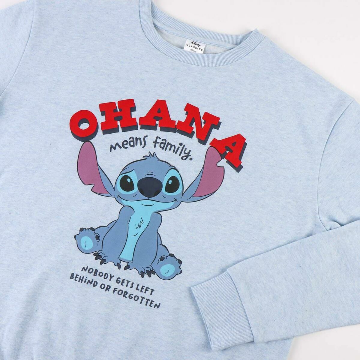 Sweat sans capuche unisex Stitch Bleu clair