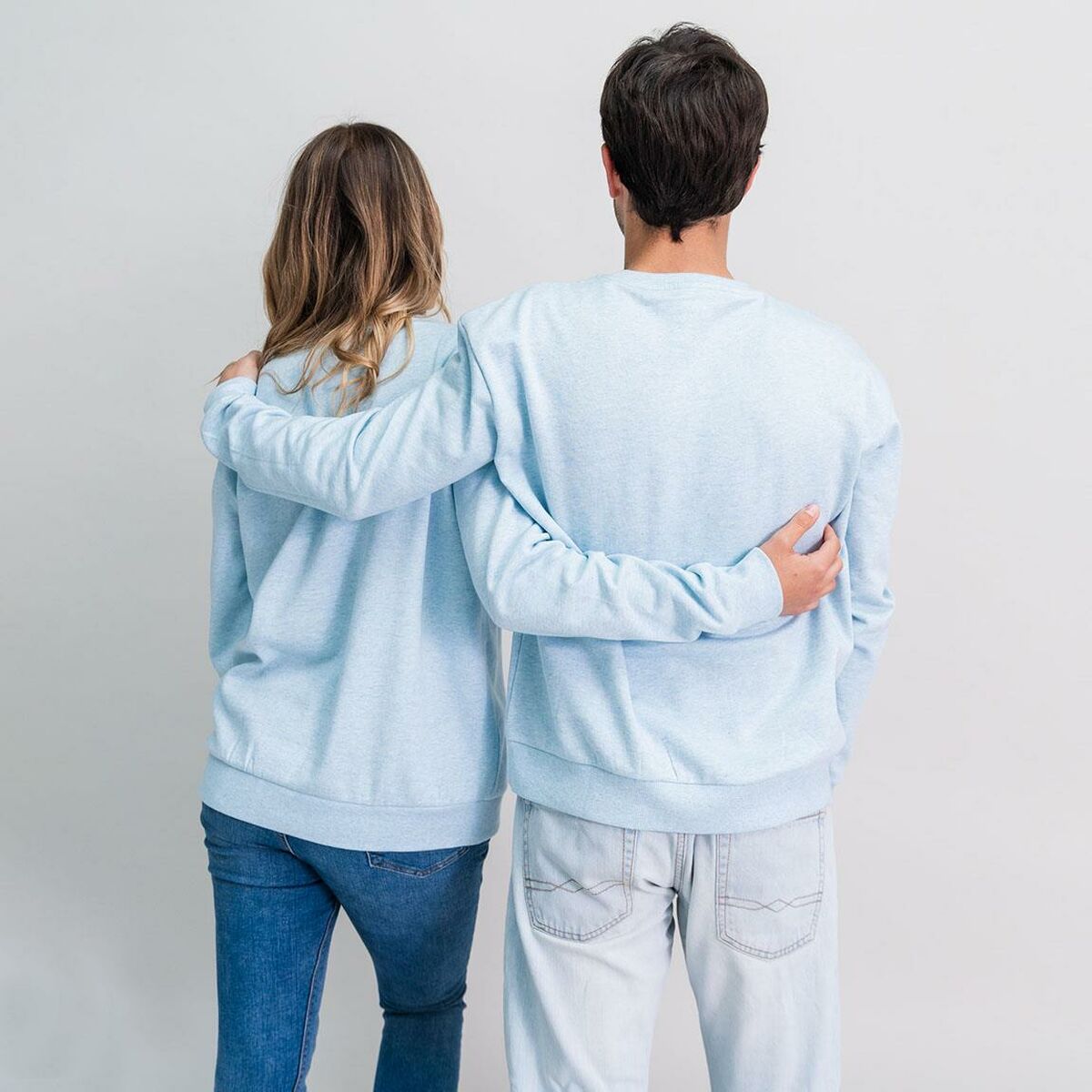 Sweat sans capuche unisex Stitch Bleu clair