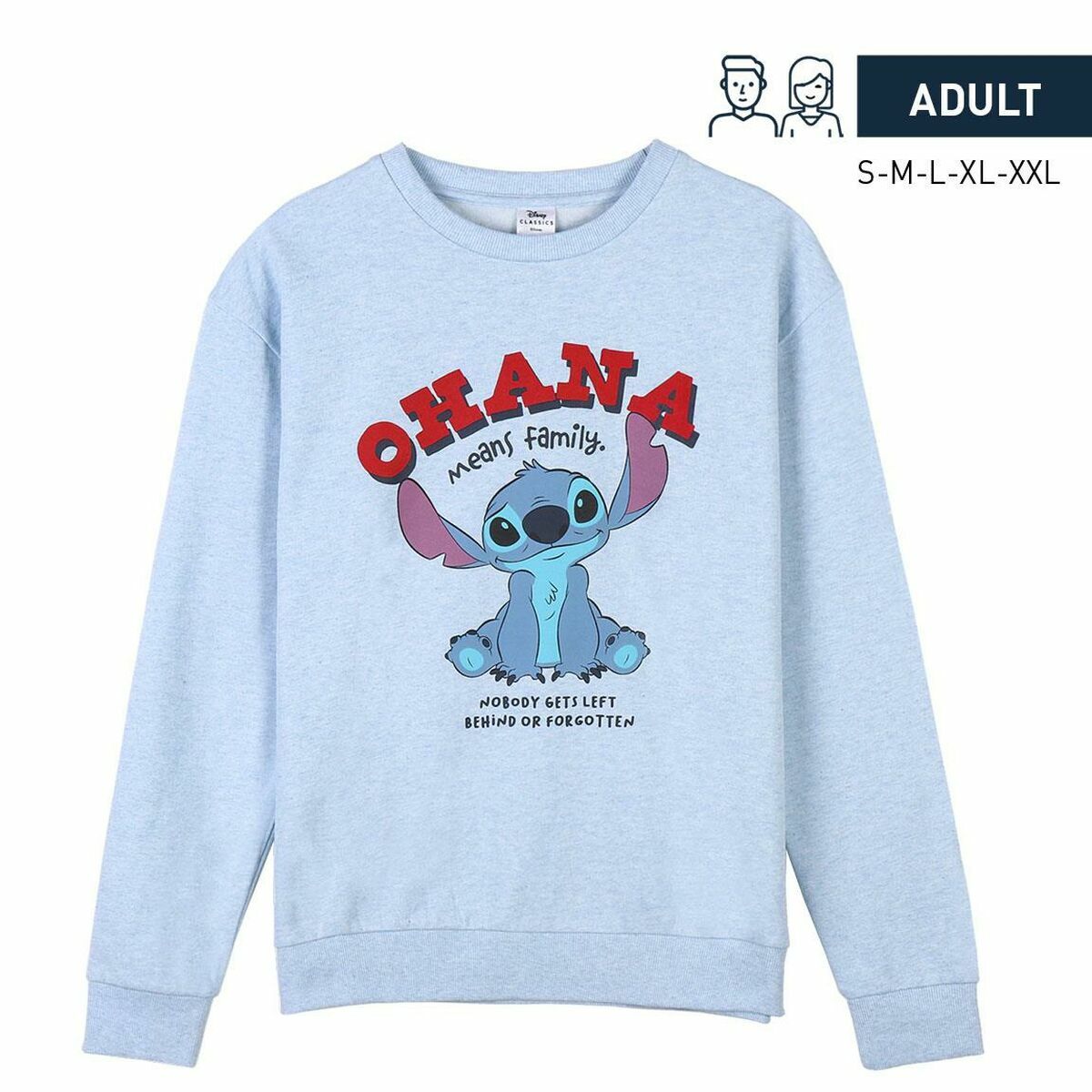 Sweat sans capuche unisex Stitch Bleu clair