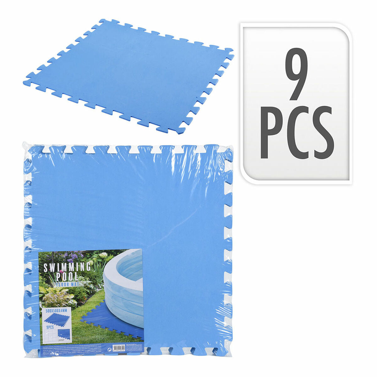 Protective flooring for removable swimming pools 50 x 50 cm (9Units)