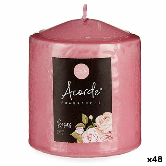 Scented Candle Roses Pink 7 x 8 x 7 cm (48 Units)
