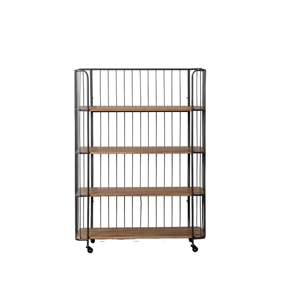 Étagère Noir Beige Fer Bois d'épicéa 115 x 42 x 153 cm