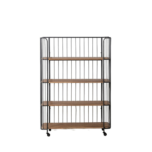 Shelves Black Beige Iron Fir wood 115 x 42 x 153 cm