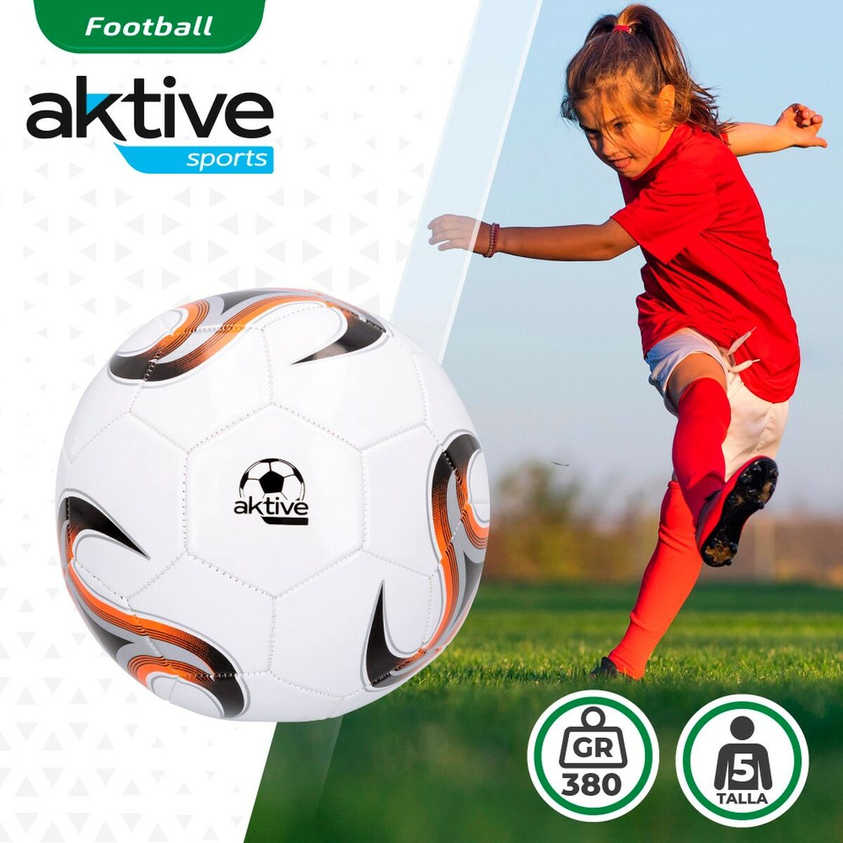 Ballon de Football Aktive 5 Ø 22 cm Blanc (24 Unités)