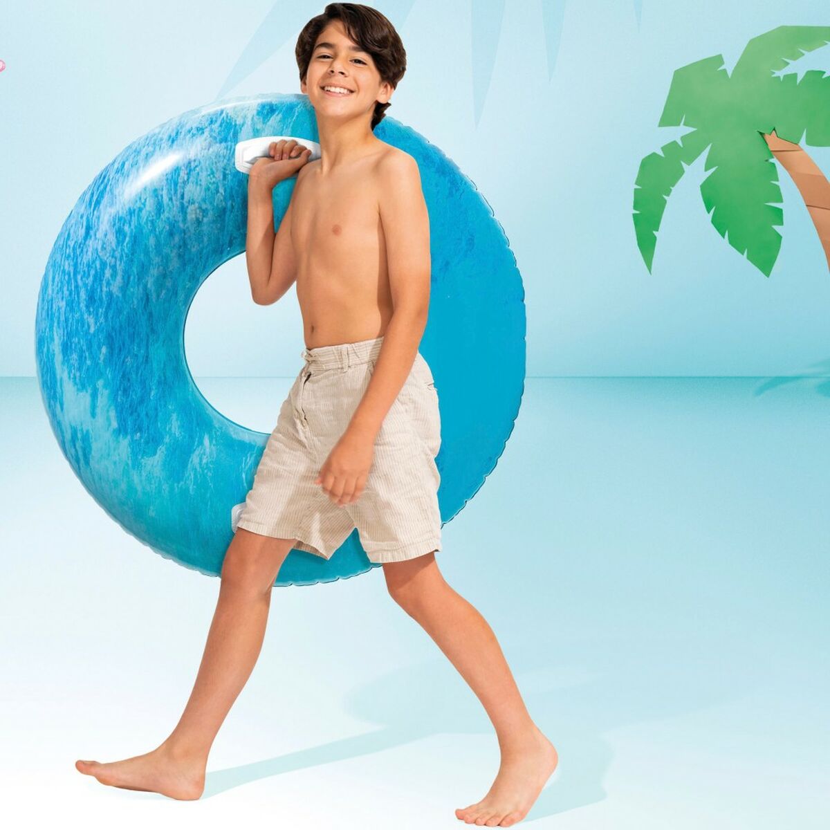 Inflatable Floating Doughnut Intex Waves of nature Ø 91 cm (6 Units)