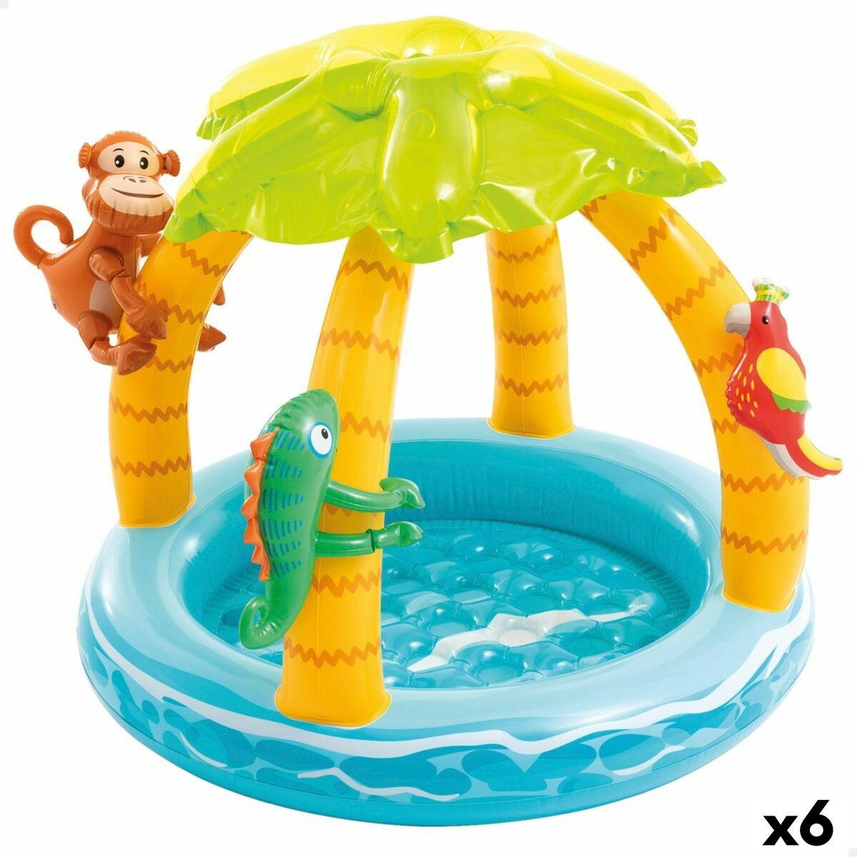Inflatable Paddling Pool for Children Intex Island animals 45 L 102 x 89 x 102 cm (6 Units)
